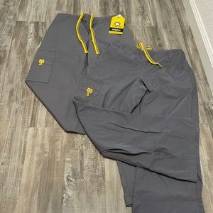 2pcs wonderwink scrub pants grey XS petite cargo